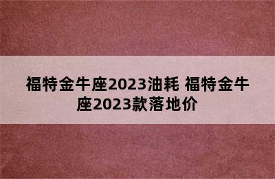 福特金牛座2023油耗 福特金牛座2023款落地价